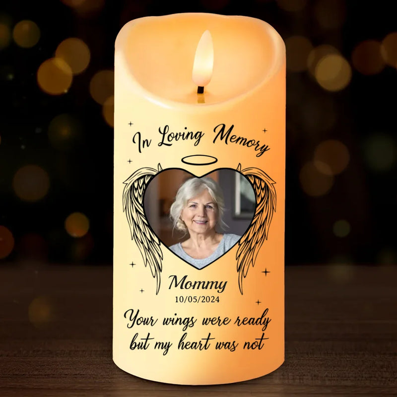 Custom Photo Your Light Will Always Shine In My Heart - Memorial Personalized Custom LED Candle - Christmas Gift, Sympathy Gift For Family Members