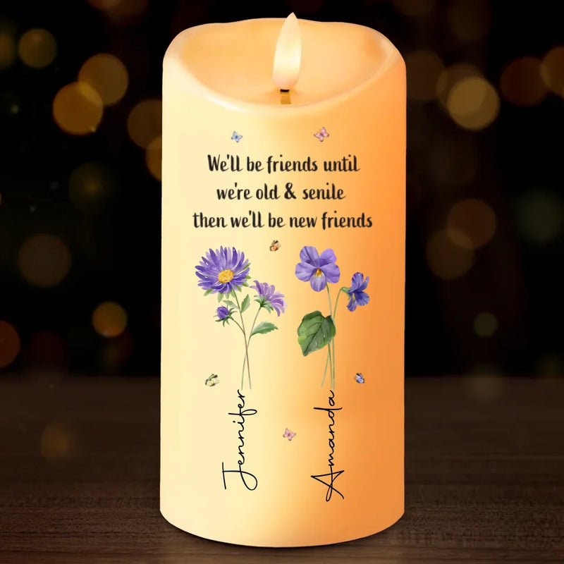 Bloom Where We Grow, Bestie - Bestie Personalized Custom LED Candle - Christmas Gift For Best Friends, BFF