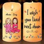 True Friendship Transcends Distance And Time - Bestie Personalized Custom LED Candle - Christmas Gift For Best Friends, BFF, Sisters