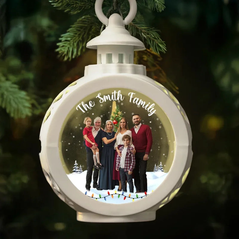 Custom Photo Make It A December To Remember - Family Personalized Custom Candlelight Lantern Ornament - Christmas Gift For Family Members