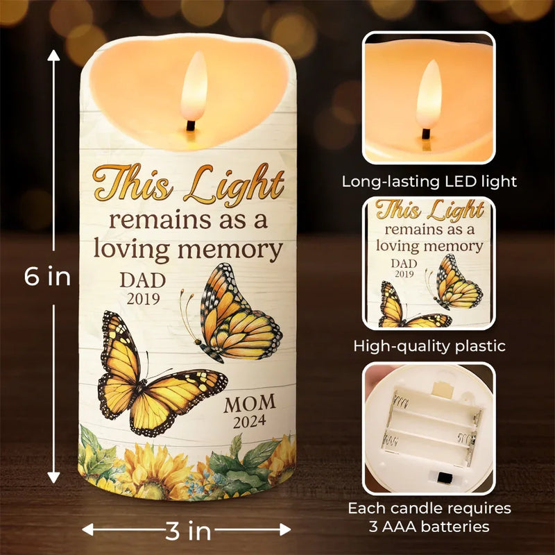 Though You Flew Away, Your Spirit Remains - Memorial Personalized Custom LED Candle - Sympathy Gift, Christmas Gift For Family Members