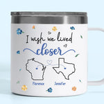 Our Friendship Is A Beautiful Journey - Bestie Personalized Custom 14oz Stainless Steel Tumbler With Handle - Gift For Best Friends, BFF, Sisters