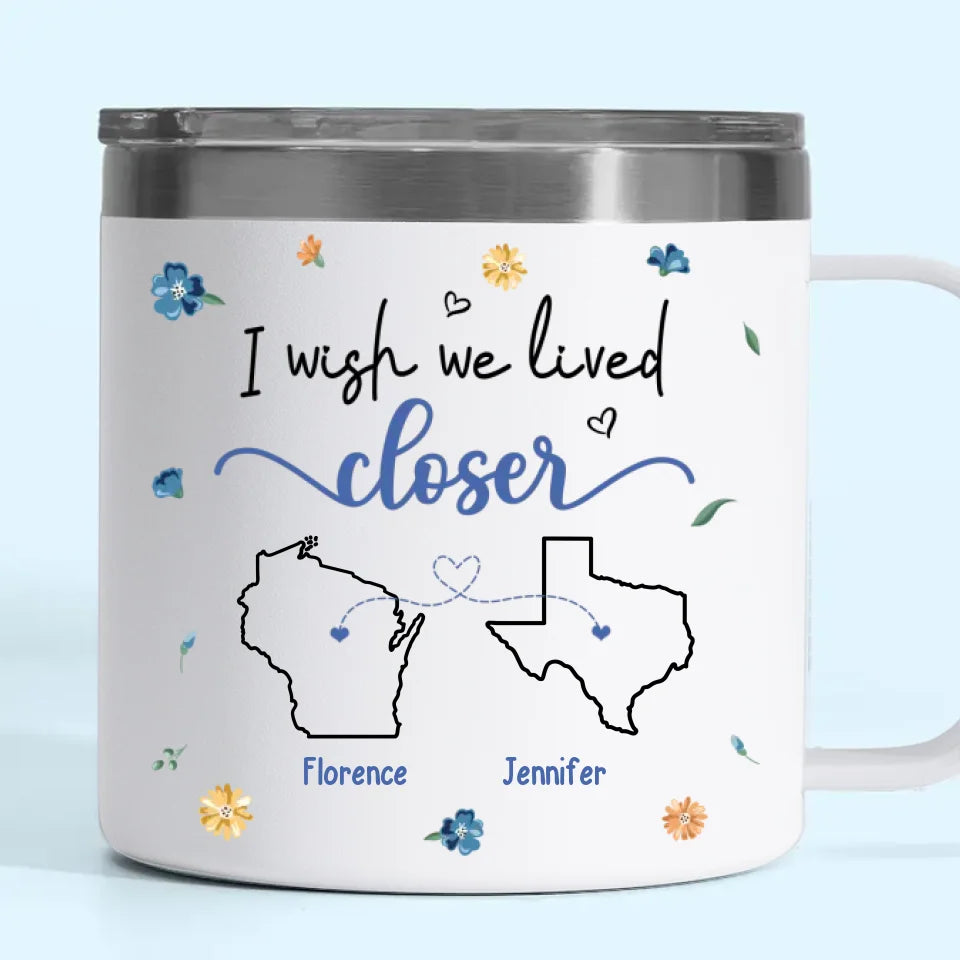 Our Friendship Is A Beautiful Journey - Bestie Personalized Custom 14oz Stainless Steel Tumbler With Handle - Gift For Best Friends, BFF, Sisters