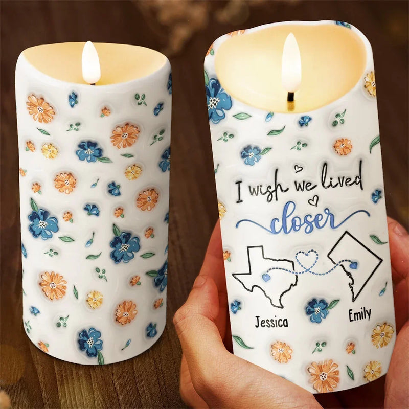 Together Or Apart, You'll Always Be In My Heart - Bestie Personalized Custom 3D Inflated Effect Printed LED Candle -  Christmas Gift For Best Friends, BFF, Sisters