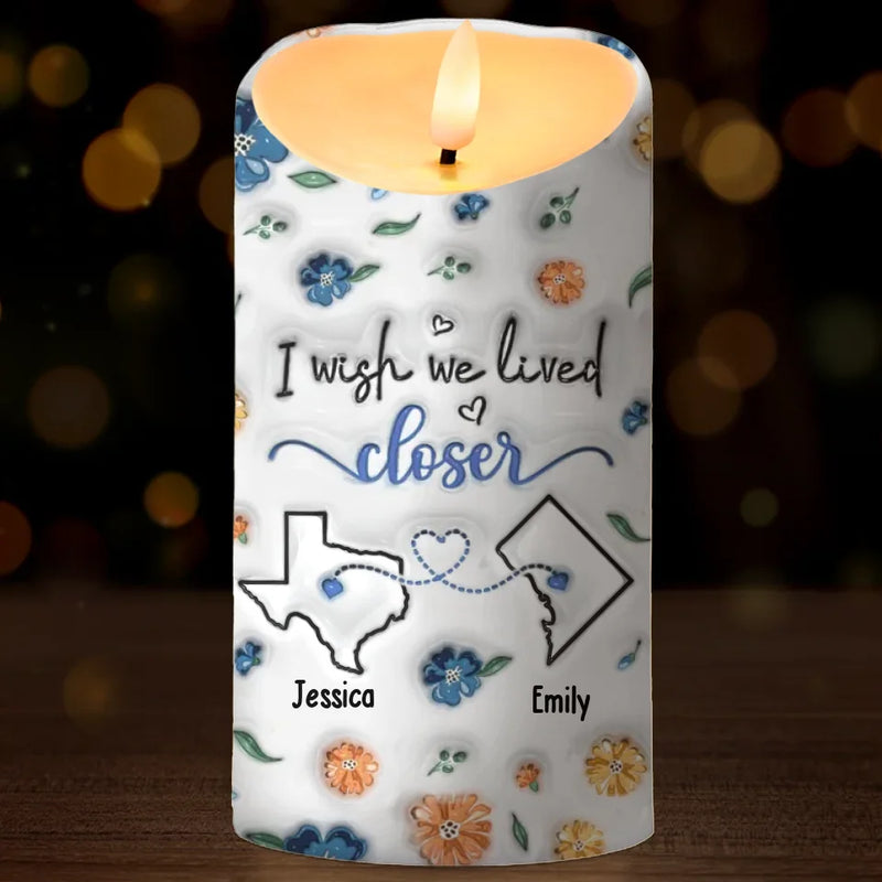 Together Or Apart, You'll Always Be In My Heart - Bestie Personalized Custom 3D Inflated Effect Printed LED Candle -  Christmas Gift For Best Friends, BFF, Sisters