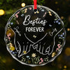 Main dans la main et cœur à cœur - Décoration en verre personnalisée pour meilleure amie - Cadeau de Noël pour meilleures amies, meilleures amies, sœurs