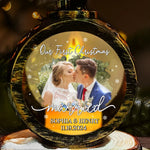 Custom Photo Celebrating Our First Year Of Marriage - Couple Personalized Custom Candlelight Lantern Ornament - Christmas Gift For Husband Wife, Anniversary, First Christmas