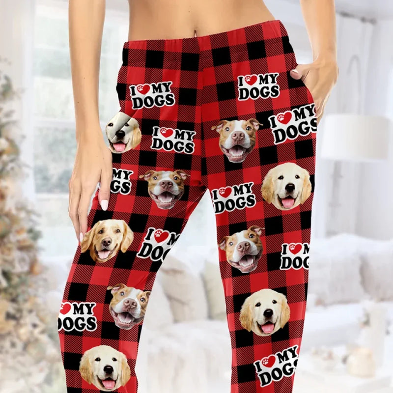 Custom Photo I Love My Baby - Dog & Cat Personalized Custom Pajama Pants - Christmas Gift For Pet Owners, Pet Lovers