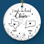 Forever Grateful For A Friend Like You - Bestie Personalized Custom Ornament - Ceramic Round Shaped - Christmas Gift For Best Friends, BFF, Sisters