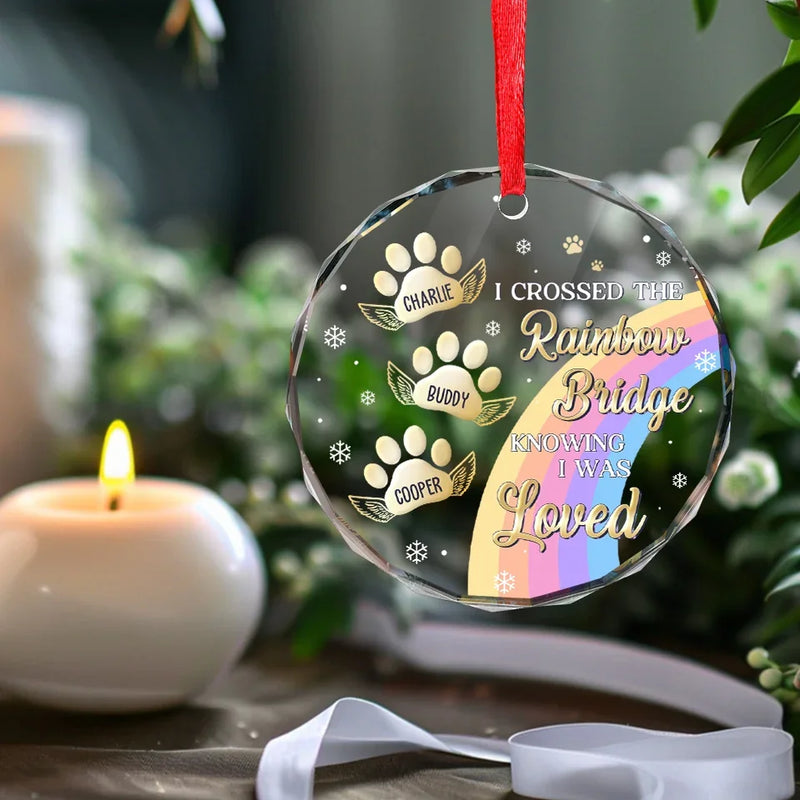 Forever In My Heart, Especially This Christmas - Memorial Personalized Custom Circle Glass Ornament - Sympathy Gift, Christmas Gift For Pet Owners, Pet Lovers