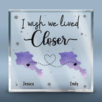 No Matter The Distance We Are Always Close At Heart - Bestie Personalized Custom Square Shaped Acrylic Plaque - Gift For Best Friends, BFF, Sisters