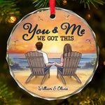 I Just Need You And The Sunset - Couple Personalized Custom Circle Glass Ornament - Gift For Husband Wife, Anniversary