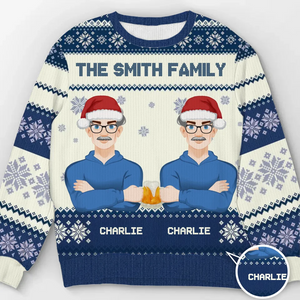 Soyez en sécurité et heureux pendant les fêtes de fin d'année - Sweat-shirt personnalisé pour toute la famille - Pull en laine unisexe - Cadeau de Noël pour les membres de la famille, les propriétaires d'animaux et les amoureux des animaux