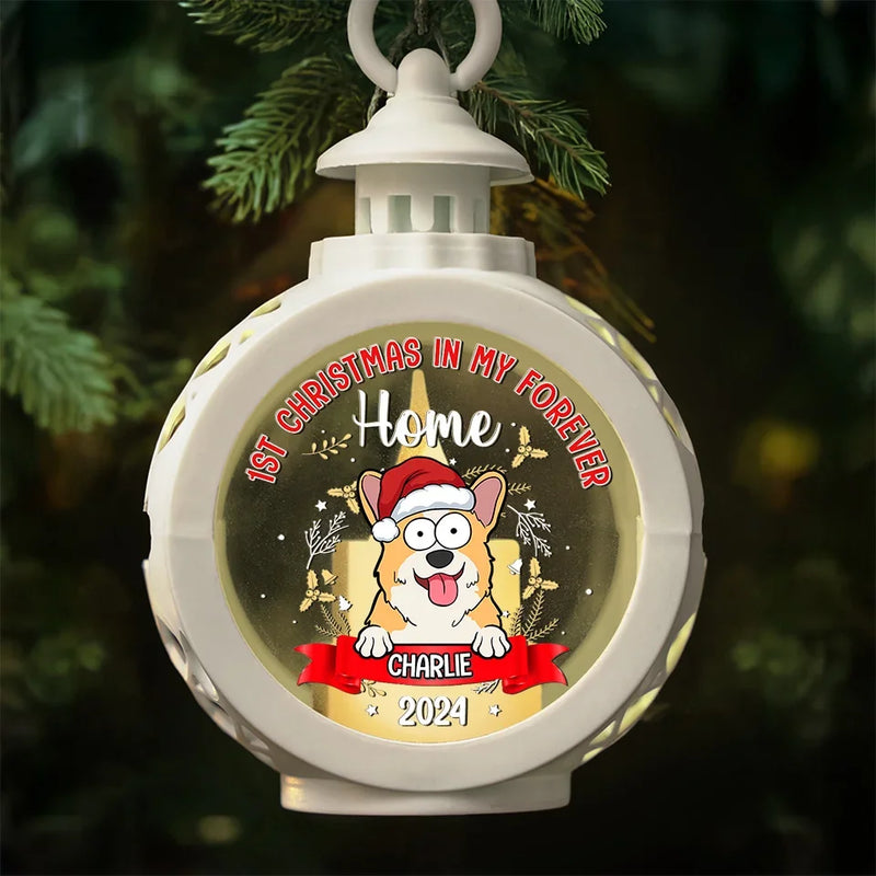 Wishing Our Furry Friend A Purr-Fect First Christmas - Dog & Cat Personalized Custom Candlelight Lantern Ornament - Christmas Gift For Pet Owners, Pet Lovers, First Christmas
