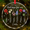 God Say You Are Unique - Bestie Personalized Custom Circle Glass Ornament - Christmas Gift For Best Friends, BFF, Sisters, Yourself