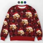 Custom Photo Paw La-La-La-La! - Dog & Cat Personalized Custom Ugly Sweatshirt - Unisex Wool Jumper - Christmas Gift For Pet Owners, Pet Lovers