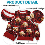 Custom Photo Paw La-La-La-La! - Dog & Cat Personalized Custom Ugly Sweatshirt - Unisex Wool Jumper - Christmas Gift For Pet Owners, Pet Lovers