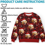 Custom Photo Paw La-La-La-La! - Dog & Cat Personalized Custom Ugly Sweatshirt - Unisex Wool Jumper - Christmas Gift For Pet Owners, Pet Lovers