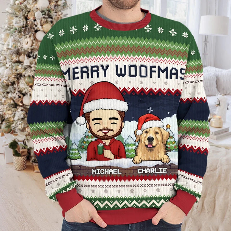 The Woof Of Christmas Love - Dog & Cat Personalized Custom Ugly Sweatshirt - Unisex Wool Jumper - Christmas Gift For Pet Owners, Pet Lovers