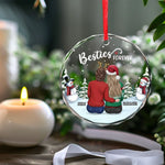 Friends Who Jingle Together Stay Together - Bestie Personalized Custom Circle Glass Ornament - Christmas Gift For Best Friends, BFF, Sisters