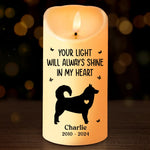 Forever Loved, Always In Our Hearts - Memorial Personalized Custom LED Candle - Sympathy Gift, Christmas Gift For Dog Lovers
