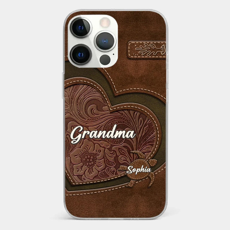 A Mother's Love Endures Through All - Family Personalized Custom Clear Phone Case - Gift For Grandma