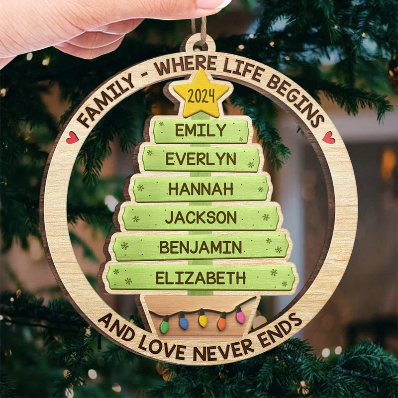 The Family Is One Of Nature's Masterpieces - Family Personalized Custom Ornament - Wood Custom Shaped - Christmas Gift For Family Members