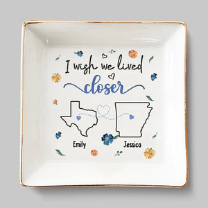 Close At Heart, Far In Miles - Porte-bijoux personnalisé Bestie - Cadeau de Noël pour meilleures amies, meilleures amies, sœurs