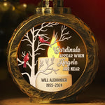 Cardinals Appear When Angels Are Near - Memorial Personalized Custom Candlelight Lantern Ornament - Sympathy Gift, Christmas Gift For Family