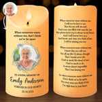 Custom Photo Thank You For The Memories - Memorial Personalized Custom LED Candle - Sympathy Gift, Christmas Gift For Family