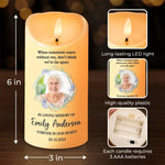 Custom Photo Thank You For The Memories - Memorial Personalized Custom LED Candle - Sympathy Gift, Christmas Gift For Family