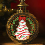Custom Name Christmas Tree Family Gifts - Personalized Candlelight Lantern Ornament