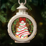 Custom Name Christmas Tree Family Gifts - Personalized Candlelight Lantern Ornament