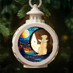 Custom Name Angel Dog Memorial Decor - Personalized Candlelight Lantern Ornament