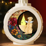 Custom Name Angel Dog Memorial Decor - Personalized Candlelight Lantern Ornament