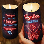 Always Loved, Always Cherished, Now And Forever - Couple Personalized Custom LED Candle - Christmas Gift For Husband Wife, Anniversary