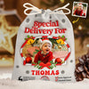Custom Photo Special Delivery For - Personalized Custom 3D Inflated Effect Printed Christmas Favor Bag - Christmas Gift For Kid