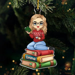 Each Book Has A Piece Of Our Spirit - Personalized Custom Ornament - Acrylic Custom Shaped - Christmas Gift For Book Lovers