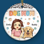Paws And Joy Make Christmas Bright - Dog & Cat Personalized Custom 3D Inflated Effect Printed Ornament - Ceramic Round Shaped - Christmas Gift For Pet Owners, Pet Lovers