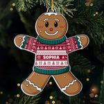 Custom Name Christmas Gingerbread Decor - Personalized Ornament