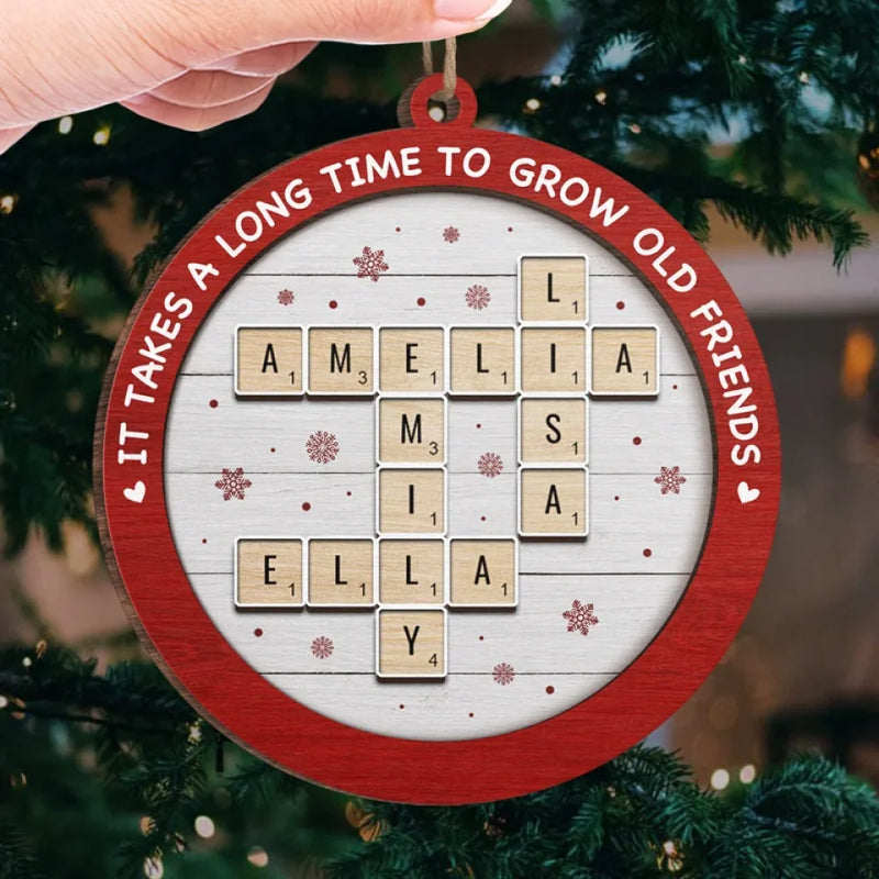 Good Times Are Better With Your Best Friends - Bestie Personalized Custom Ornament - Wood Custom Shaped - Christmas Gift For Best Friends, BFF, Sisters