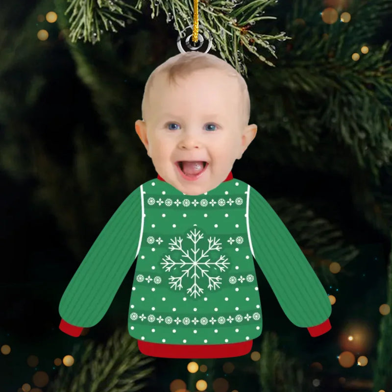 Custom Photo Santa’s Little Helper - Family Personalized Custom Ornament - Acrylic Custom Shaped - Christmas Gift For New Moms, New Dads, Grandparent