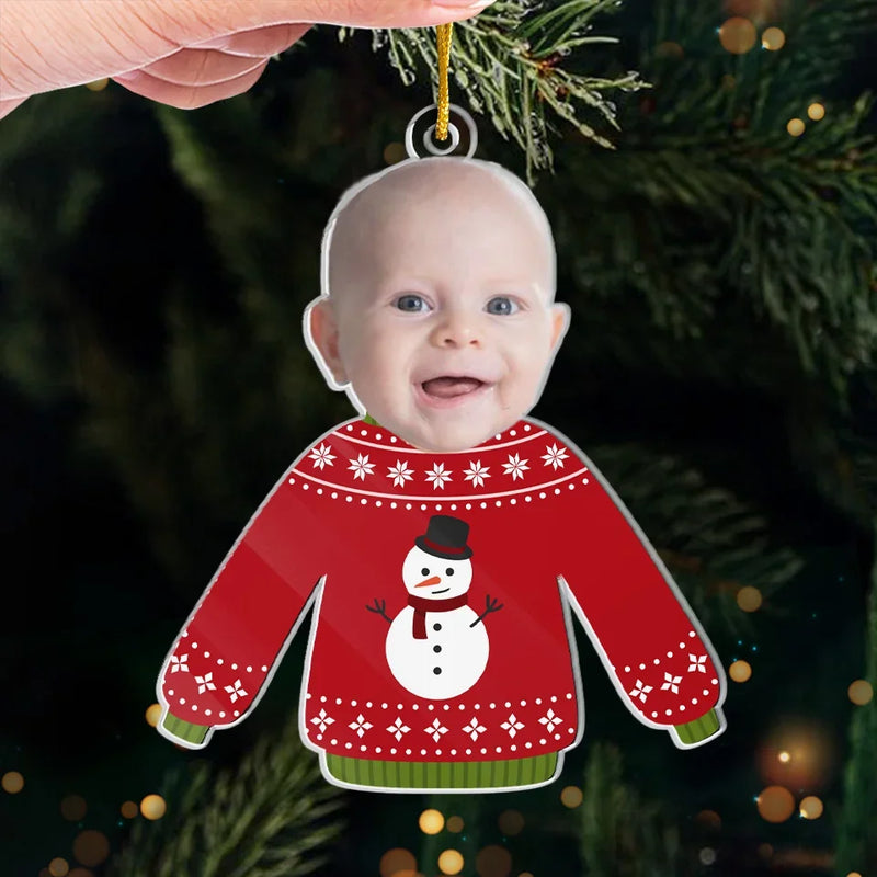 Custom Photo Santa’s Little Helper - Family Personalized Custom Ornament - Acrylic Custom Shaped - Christmas Gift For New Moms, New Dads, Grandparent