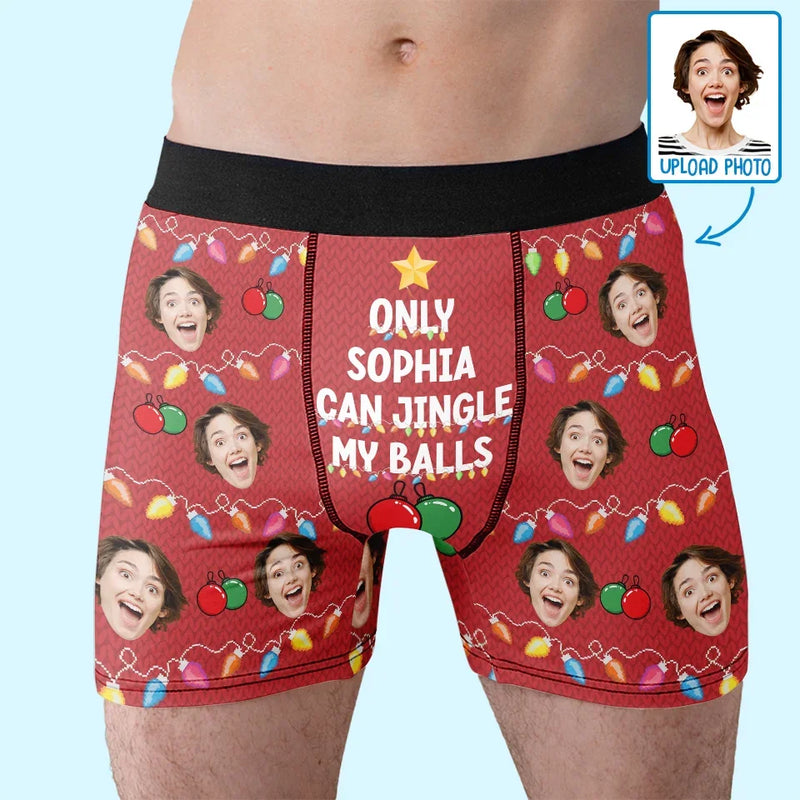 Custom Photo Sprinkle Some Giggles Into His Closet - Funny Personalized Custom Boxer Briefs, Men's Boxers - Christmas Gift For Boyfriend, Husband, Anniversary