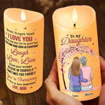 Never Forget That I Love You - Family Personalized Custom LED Candle - Christmas Gift For Mom, Daughter