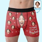 Custom Photo Funny Christmas Gifts for Men - Personalized Boxer Briefs