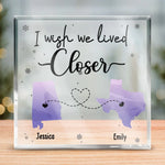 Distance Is Not Our Problem - Bestie Personalized Custom Square Shaped Acrylic Plaque - Gift For Best Friends, BFF, Sisters