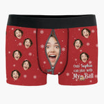 Custom Photo Funny Christmas Gifts for Men - Personalized Boxer Briefs