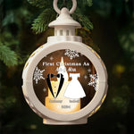 Custom Name First Christmas Couple Gifts - Personalized Candlelight Lantern Ornament