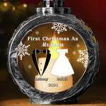 Custom Name First Christmas Couple Gifts - Personalized Candlelight Lantern Ornament